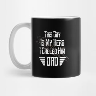 Dad Is My Hero With Fighter Jet Illustration Mug